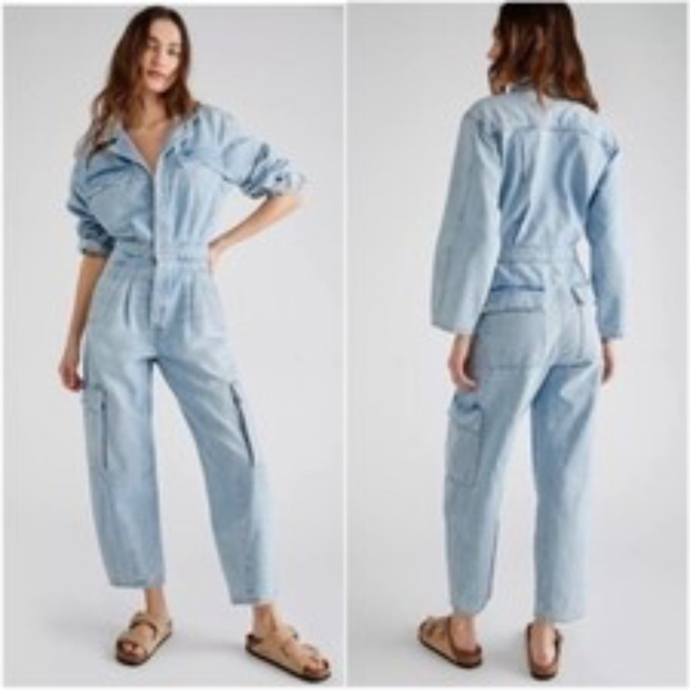 Citizens of Humanity women denim jumpsuit size 8 organic cotton USA